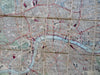 London England Tourist linen city plan 1892 Collins large fldg. pocket map