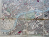 London England Tourist linen city plan 1892 Collins large fldg. pocket map