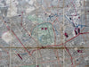 London England Tourist linen city plan 1892 Collins large fldg. pocket map