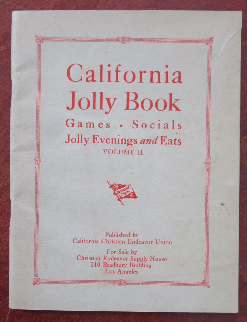 California Games Jolly Book 1917 LA rare Christian Party Socials food booklet