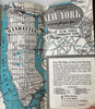 NY 1939 World’s Fair Greyhound Bus birds-eye view map tourist brochure