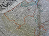 Austrian Netherlands Catholic Provinces Belgium c.1730 Homann decorative map
