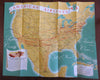 American Airlines 1949 U.S. aviation Air Routes International travel picture map