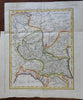 Italian Republic Northern Italy Venice Genoa Milan 1780 engraved regional map
