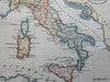 Italy Italia 1802 antique engraved lovely hand color miniature map