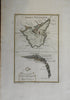 Tenerife Canary Islands 1753 map Atlantic Santa Cruz coastal plan scarce
