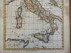Italy Italia 1782 Bonne attractive engraved map w/ lovely hand color