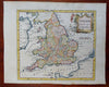 England & Wales United Kingdom c.1770 decorative Kitchin engraved hand color map