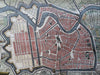 Haarlem Holland Netherlands c. 1720 map Harrewijn detailed hand color city plan