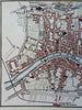 Pisa Italy Italia 1875 detailed scarce hand color city plan tourist map w/hotels
