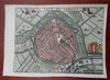 Gouda Tergou Holland Netherlands 1720 pictorial city plan map hand color