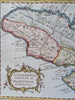 Martinique Caribbean Island Fort-de-France 1762 T. Kitchin scarce hand color map
