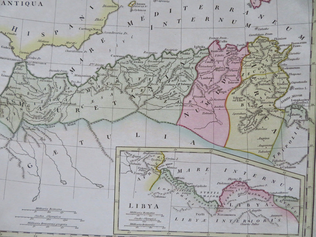 North Africa Roman Empire Carthage Hippo Libya 1798 Wilkinson Historical Map