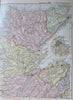 Scotland United Kingdom Edinburgh Glasgow Aberdeen 1895 Bacon three sheet map