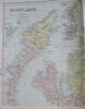 Scotland United Kingdom Edinburgh Glasgow Aberdeen 1895 Bacon three sheet map
