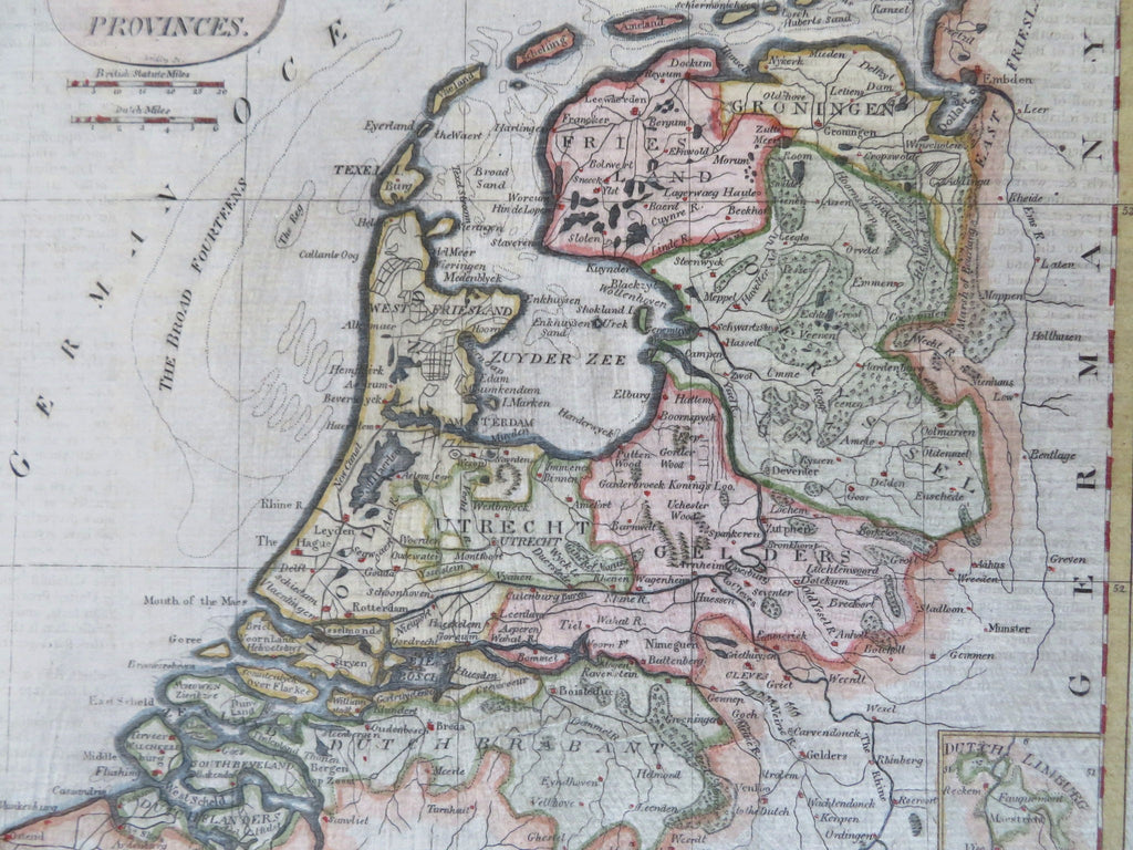 United Provinces Holland Netherlands Amsterdam 1800 Thomas & Andrews scarce map