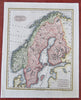 Sweden Norway Finland Scandinavia Jutland Gotland Oslo Stockholm 1844 Walker map