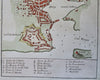 Plymouth England Devon Citadel City Plan Docks c. 1760 engraved map