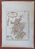 Kingdom of Scotland Edinburgh Aberdeen Glasgow Orkneys c. 1760 hand color map