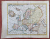 Europe decorative title cartouche 1772 Jefferys fine hand colored map