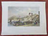 Macao China Harbor View Pria Grande c. 1850 Capone engraved print