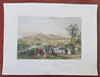 Nanjing China Pagodas City Walls Procession c. 1850 engraved city view print