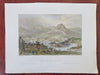 Hong Kong Harbor View Sailing Ships Junks c. 1850 fine engraved hand color print