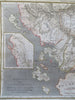 Ancient Greece Hellas Boeotia Attica Euboea Athens Delphi 1806 Tanner hc map