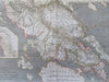 Ancient Greece Hellas Boeotia Attica Euboea Athens Delphi 1806 Tanner hc map
