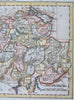 Switzerland Zurich Geneva Bern Basel 1796 Doolittle engraved map w/ hand color