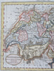 Switzerland Zurich Geneva Bern Basel 1796 Doolittle engraved map w/ hand color