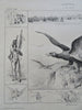 Eagle Symbols French & Roman Empires 1850's scarce antique lithograph print