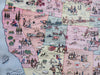 Historical Map of United States Soldiers 1955 rare cartoon pictorial cartoon map