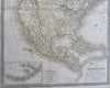 North America Canada United States Mexico Alaska Aleutian Islands 1830 Lapie map