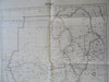 Sudan Khartoum Darfur Congo Ethiopia Uganda Africa 1940-1957 rare large old map