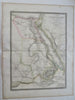 Africa Mts. of Moon Hejaz Arabia Mecca Medina 1829 Lapie large folio map