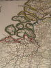 Catholic Netherlands Artois Flanders Liege Luxemburg 1702 Delisle antique map