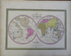 World Map Double Hemispheres Americas Australia 1848 Cowperthwait Mitchell map
