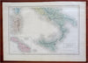 Southern Italy Kingdom of Naples Sicily Malta inset 1853 Hall engraved Black map