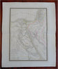 Ancient Egypt Nubia Sinai Holy Land 1822 Brue large detailed map hand color