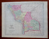 Peru & Bolivia South America La Paz Lima 1856 DeSilver scarce hand color map