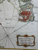Portoferraio Elba island Italy Italia detailed city plan 1760 Bellin map