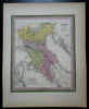 Northern Italy Lombardy Tuscany Papal States Parma Modena 1850 Cowperthwait map