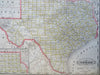 Texas state by itself Railroads 1887-90 Cram scarce large detailed map