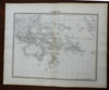 Oceania Australia Polynesia New Zealand c.1850 Tardieu fine large engraved map