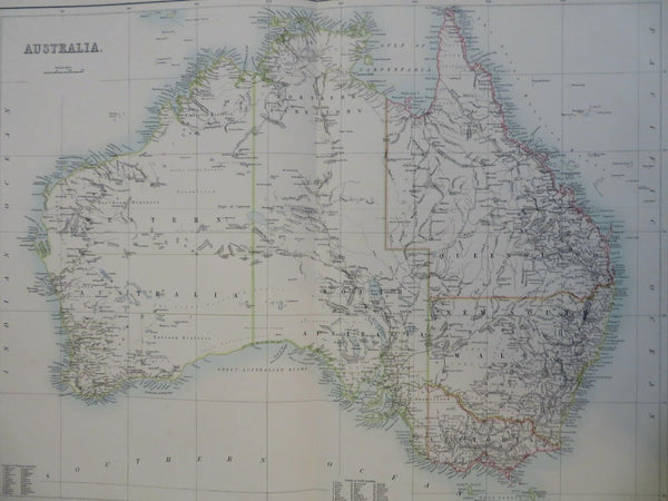 Australia New South Wales Victoria Sydney 1890 scarce folio Scribner-Black map