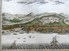 Dabhol India Harbor View Dutch Ships c. 1761 engraved prospect view