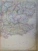 England & Wales London Cardiff York Manchester 1860 Blackie two sheet map