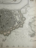 Antwerp Belgium Anvers detailed city plan architectural views c 1840 SDUK map