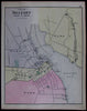 Belfast Waldo County Maine paper mill ice house factories homes 1884 old map